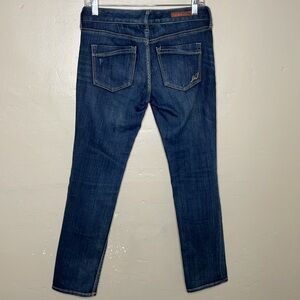 EXPRESS Jeans Skinny STELLA Low Rise Distressed 5 Pocket Stretchy Denim 2 SHORT